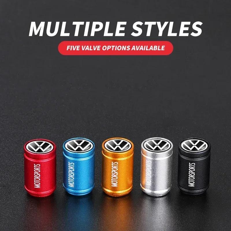 VW Car 3D Metal Logo Wheel Stem Air Valve Caps Tire Dust Cover For Volkswagen VW GTI R Golf 7 Polo Tiguan Passat Jetta Lavida Rline FM7