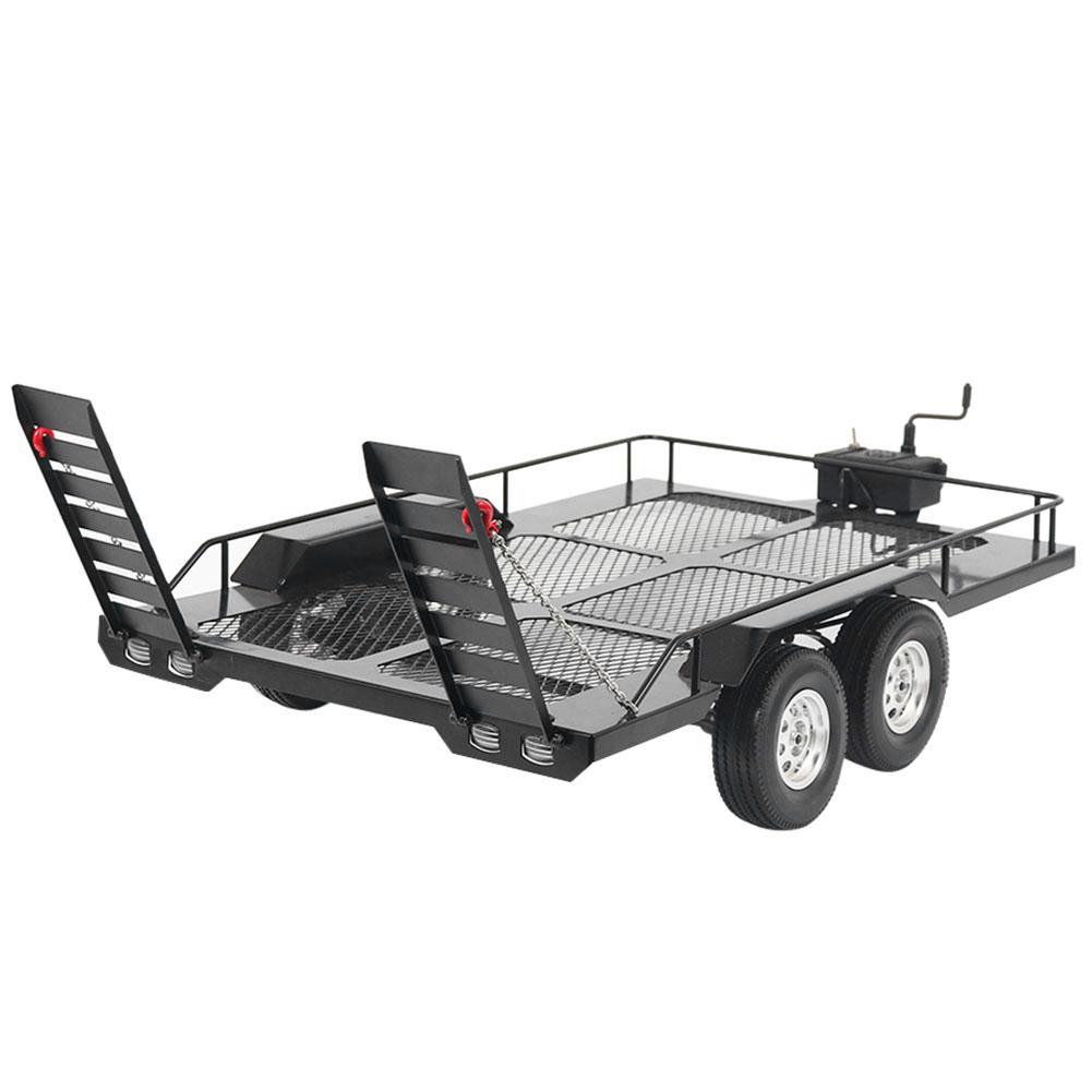 New Metal Trail Car Trailer Accessory with Four Tires Fit for RC4WD  1/10 RC Car RC Accessory RC Trailer