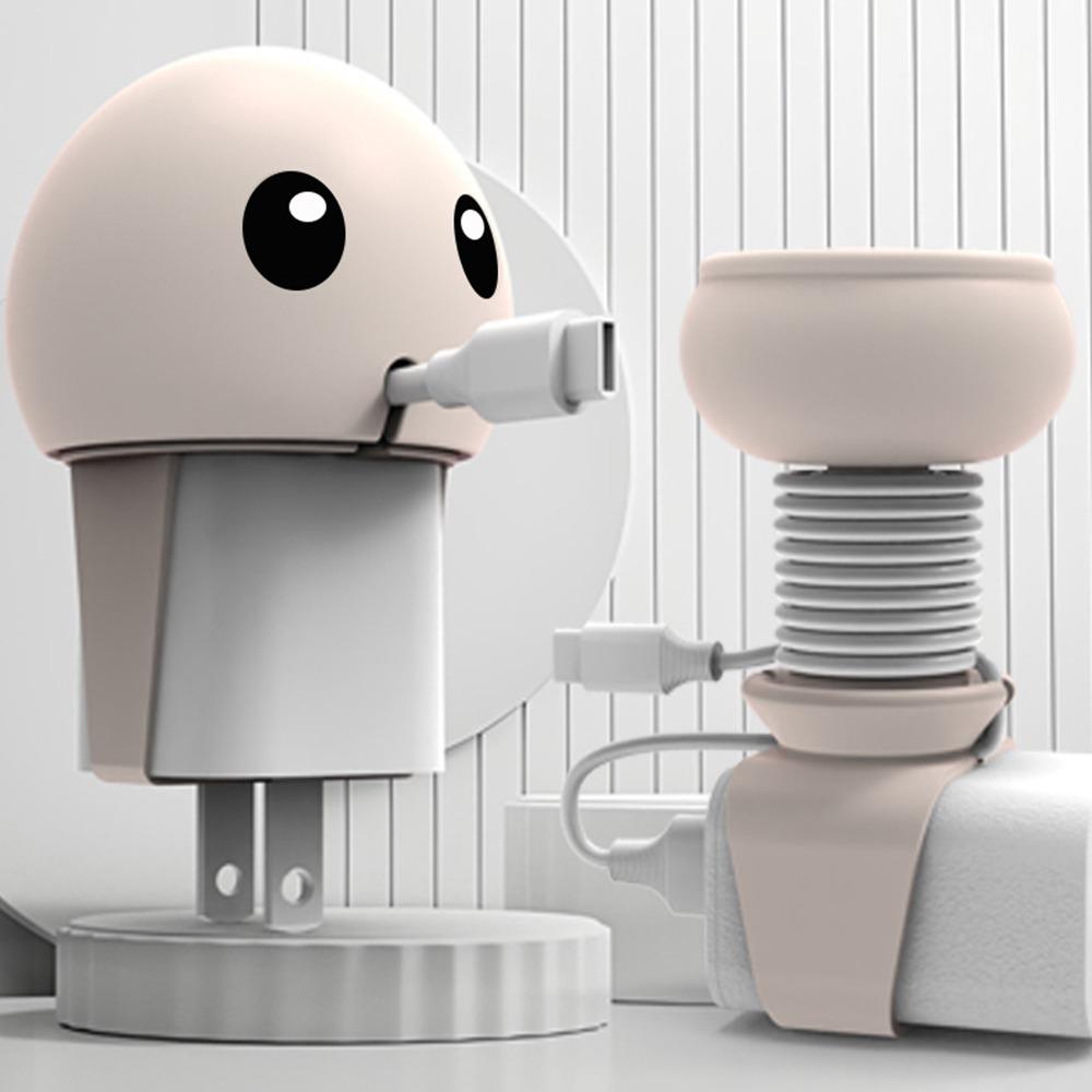 

New Portable Data Cable Winder Multi-function Silicone Binding Belt Data Cable Buckle Belt Cartoon Data Cable Protective Cover рожевий