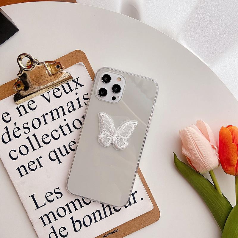 Iphone17Promax Case For Apple 16 Butterfly 15Plus Lace Clear Acrylic Women