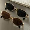 2pcs Men's Fashion Glasses Retro Oval Metal Frame Trendy Glasses for Men and Women Universal Daily Commuting Sunglasses