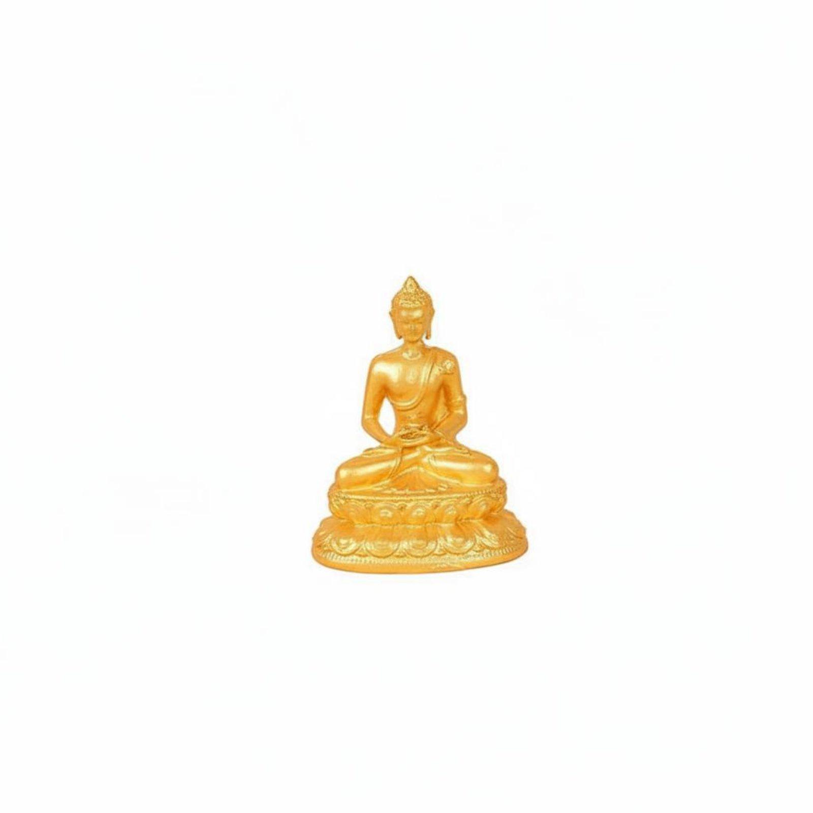 Miniature Golden Buddha Statue Palm Size Small Portable Buddhist Figurine Sitting Buddha Statue Feng Shui Religious Decor