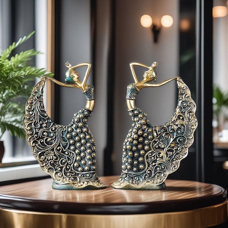 Abstrakte Tanzender Pfau Harzfigur – Elegantes Wohnzimmer Heimdeko Ornament
