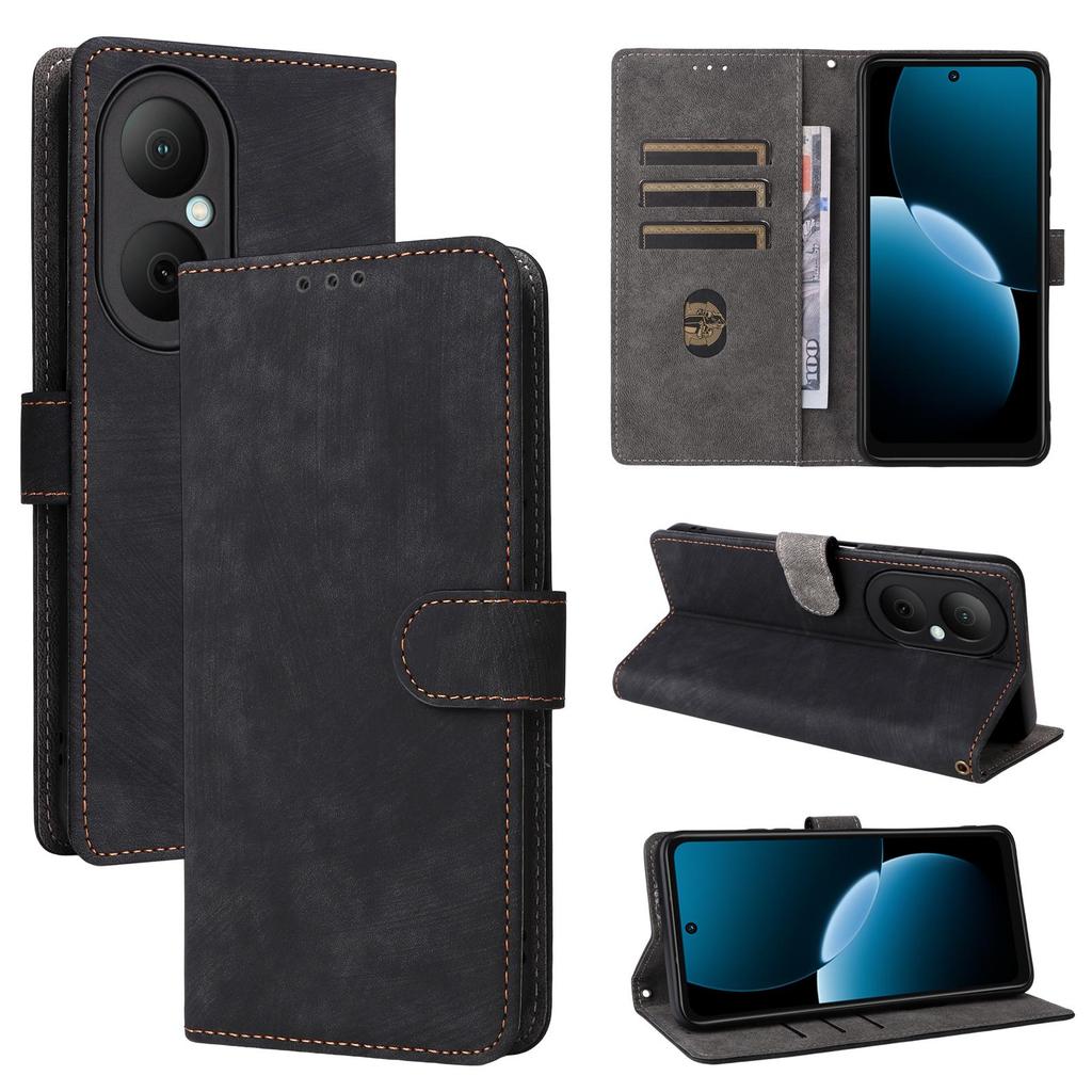 Flip Cover für Huawei Enjoy 80 4G PU-Leder Ganzkörperschutz Mit [RFID-Blockierung] Stoßfest Langlebig Retro Handyhülle