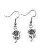 Circle Frame Flowers Dangle Earrings Romantic Floral Female Drop Jewelry