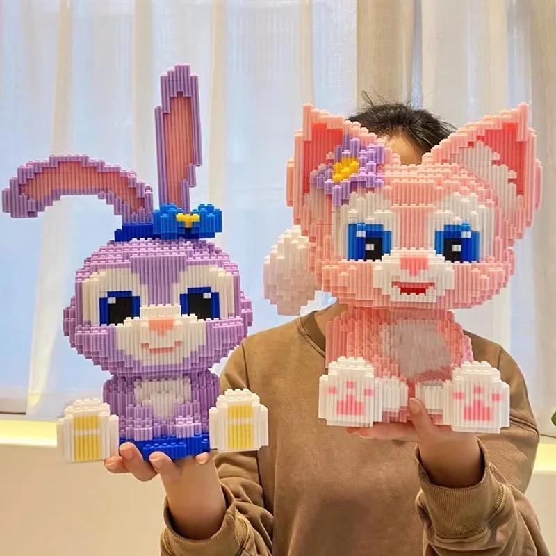 Disney Stellalou Linabell Bausteine Spielzeug Niedliches Puzzle Zusammenbaumodell Kinder Geburtstagsgeschenk Desktop-Dekor Sammlerstück