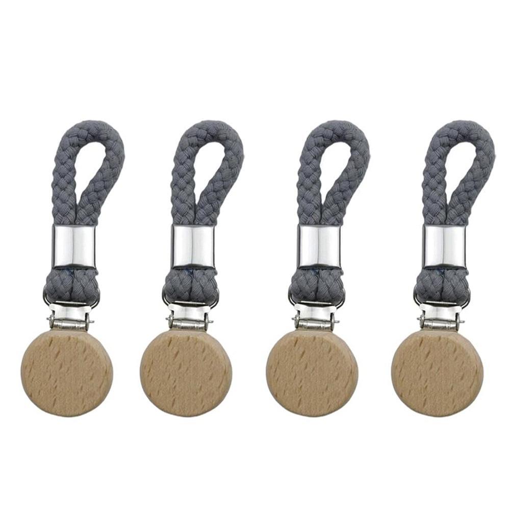 4Pcs Braided Small Woven Rope Clamps Wear-resistant Hand Towel Hanger Towel Hanging Clips Laundry