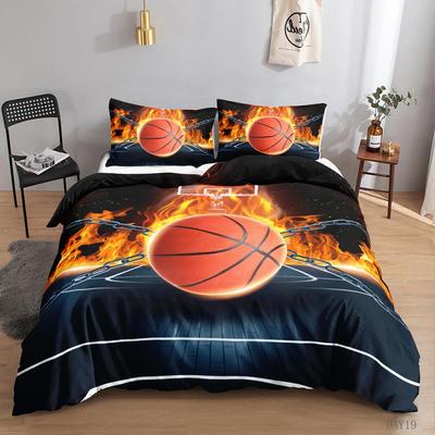 Basketbal Dekbedovertrek Set Basketbal Beddengoed Sets Volledige Sportspel Collecties Dekbedovertrek Voor Kinderen Zacht Polyester Dekbedhoes
