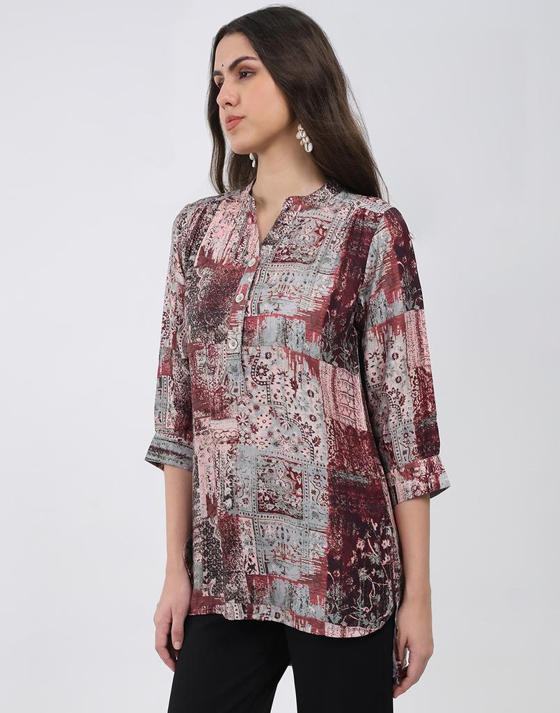 Monte Carlo Women's Round Neck 3/4 Sleeve Kurti