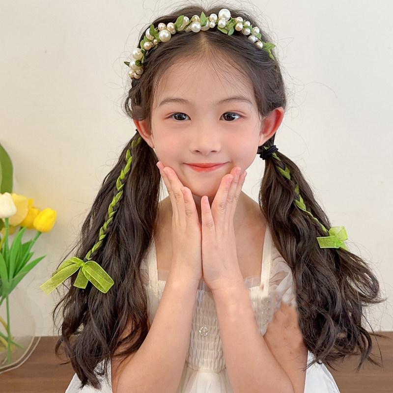 Mint Green Children's Braiding Headband with Flowing Ribbons - Perfect for Festivals and Birthdays