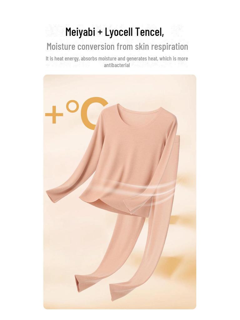 Unisex 7A Antibacterial Cashmere Thermal Underwear Set for Autumn/Winter - Seamless, Warm, and Comfortable