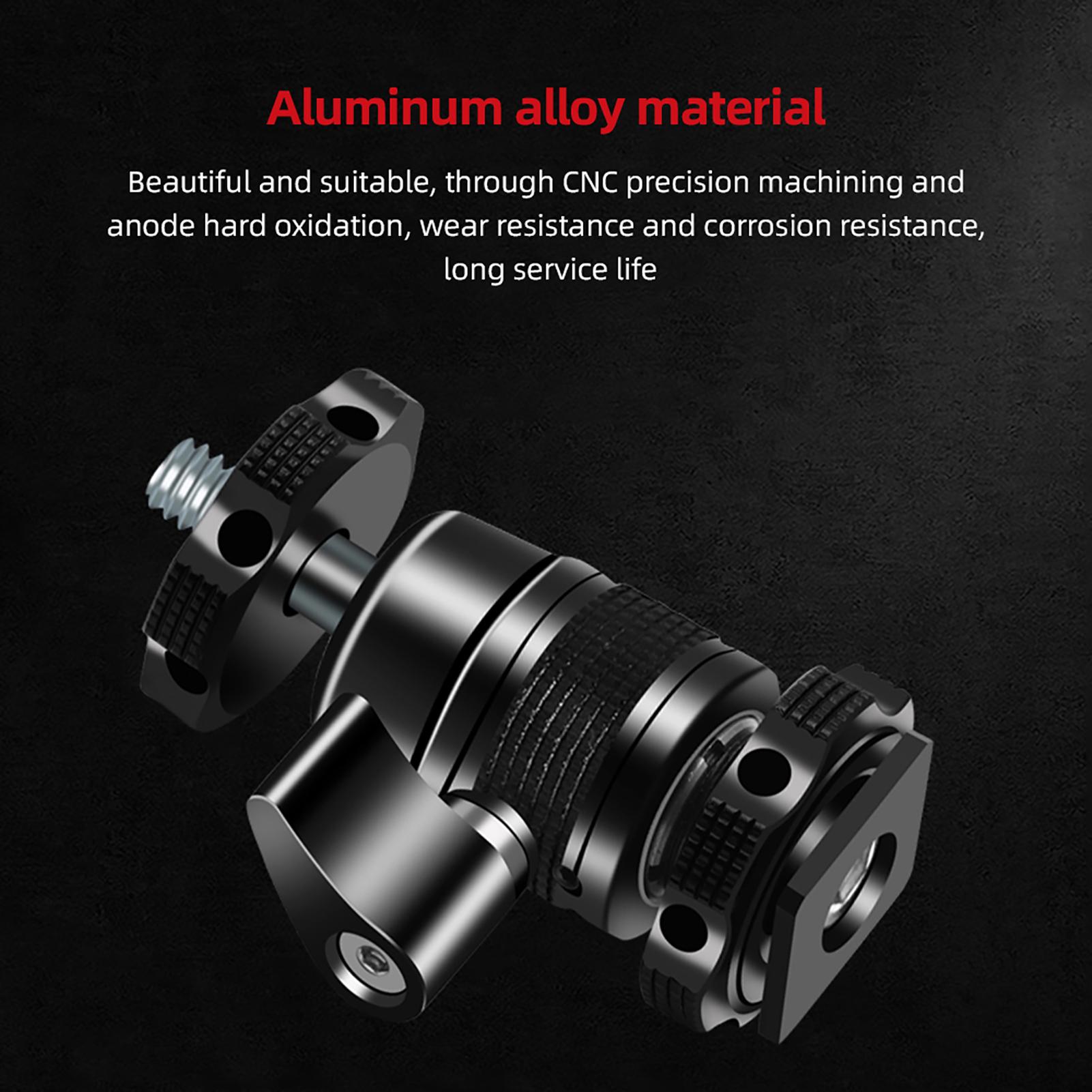 

Mini Ball Head Adapter Monitor Mount Cold Shoe Adapter Aluminum Alloy with 1 4 Inch Screw for Mounting Camera Monitor