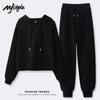 MJ STYLE Damen 2025 Herbst Kapuzenpullover & Hose Set