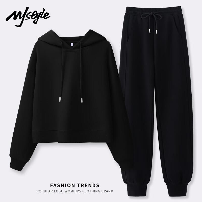 MJ STYLE Damen 2025 Herbst Kapuzenpullover & Hose Set