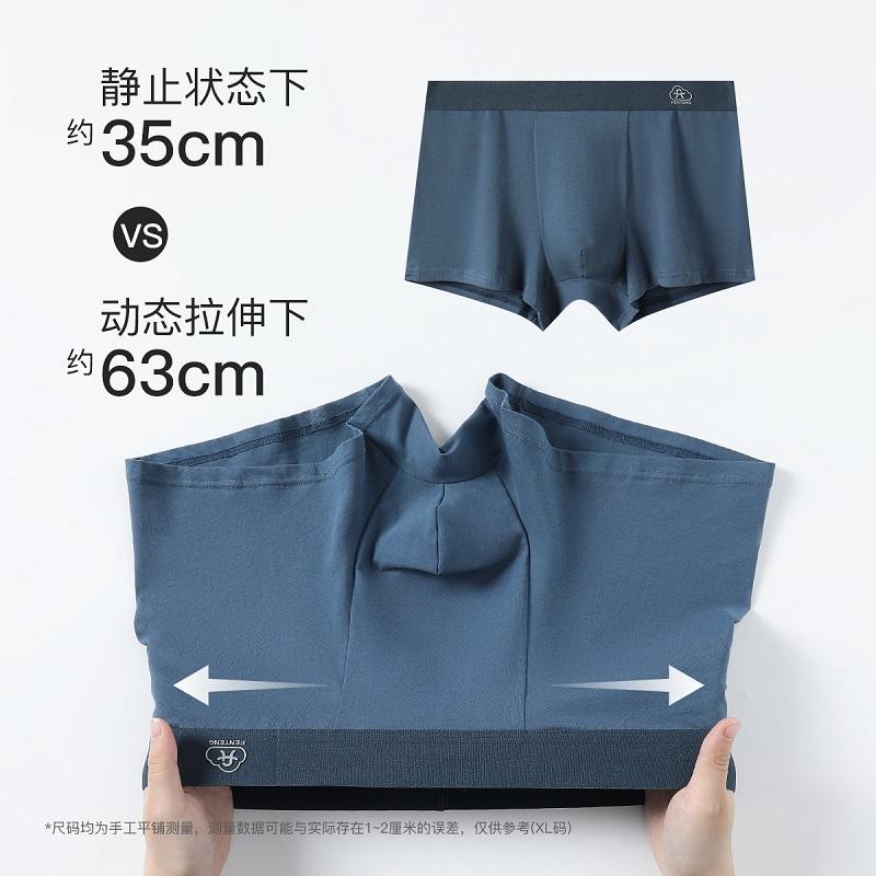 Fenteng Men's Pure Cotton Antibacterial Breathable Four Cornered Underwear (4-Pack)