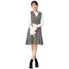 Mishmash Tweed Jumper Beautiful with Black Women's Skirt, Sleeveless, Layered, Silhouette, Pockets,