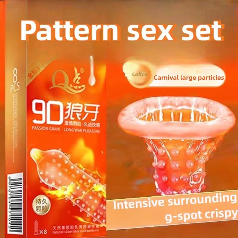 Big Particle Long Lasting Delay Condoms for Men Couple Continuous Orgasm Vaginal Stimulation Granules Natural Latex Penis Sleeve