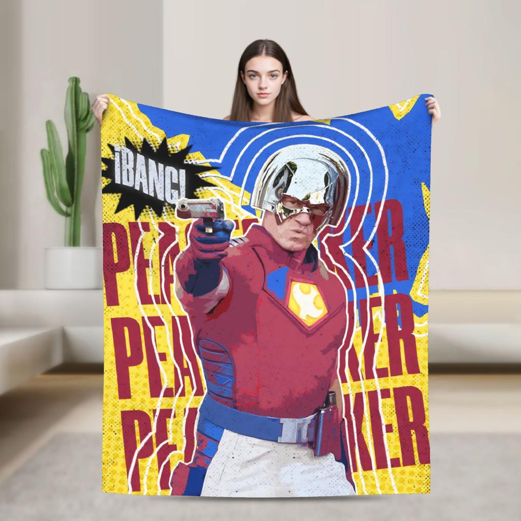 Vigilante peacemaker Super Warm Blanket Travel Plush Throw Blanket Print Home Decor Flannel Bedspread Sofa Bed Cover