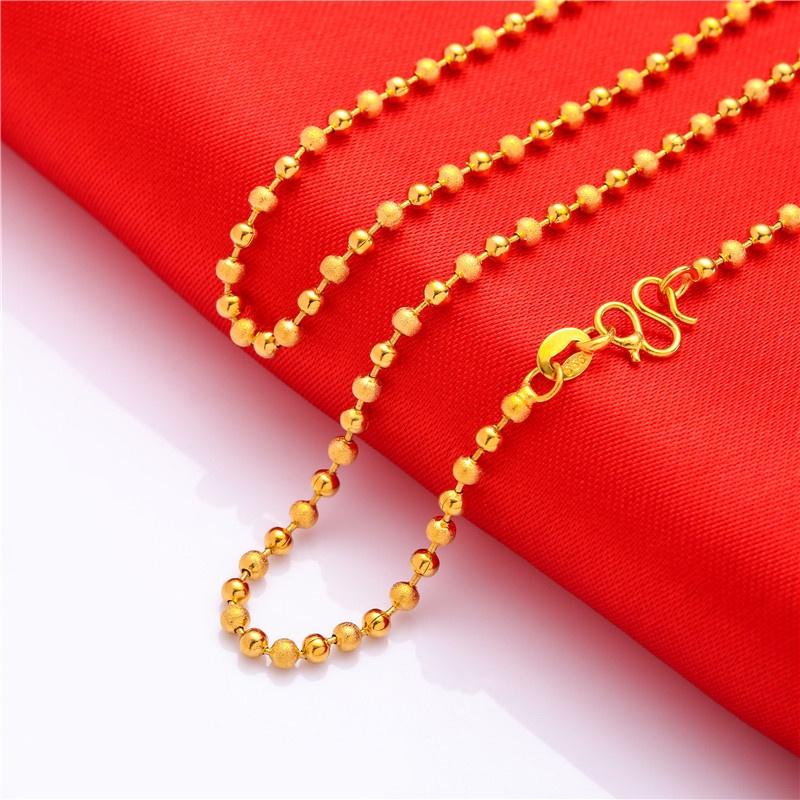 Gold Plated Brass Classic Personality Thin Necklace Water Wave Chain Gift