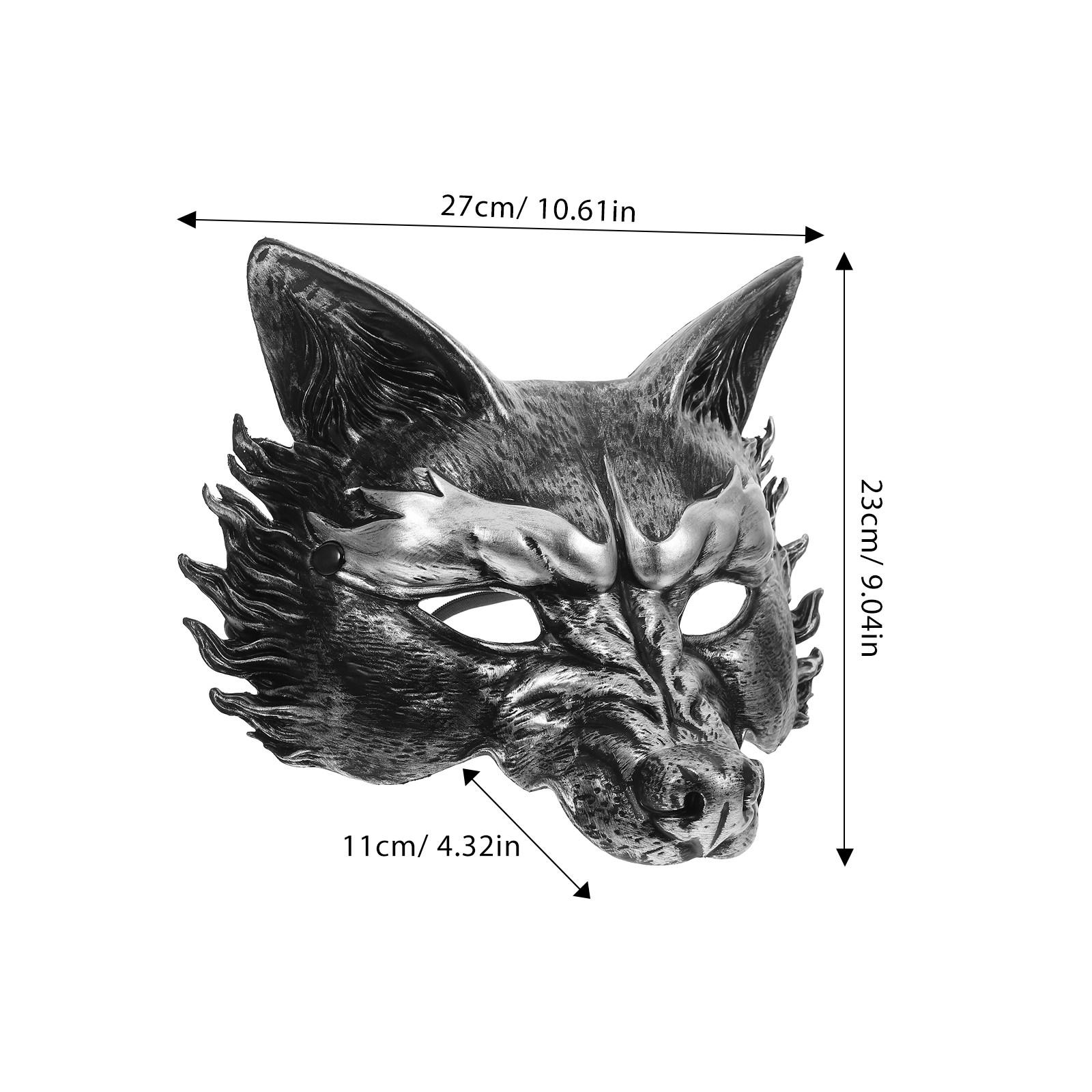 

Realistic Vintage Wolf Mask Half Face Animal Masquerade Costume for Halloween Party Cosplay Adults Decorative Masks Masquerade срібний