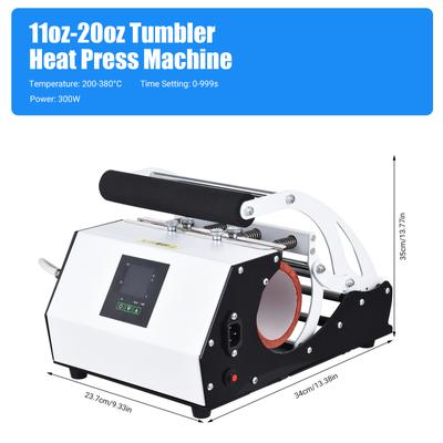 11oz-20oz Süblimasyon Düz Boş İnce Bardaklar Kupalar Cam için 220V Tumbler Isı Pres Makinesi