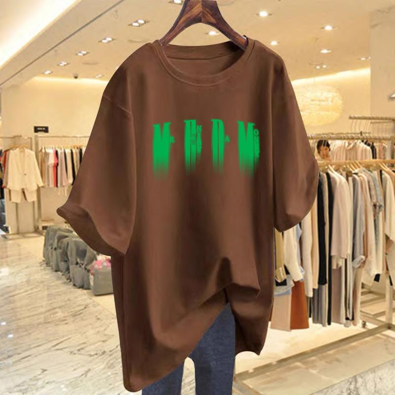 

Summer new cotton printed short-sleeved women s loose casual short-sleeved T-shirt top bottoming shirt XXXL