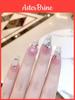 Handmade Ice Sealed Rose Summer Glass Gradual Change Nail Stickers For Women