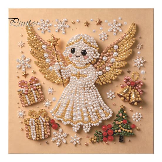 Set Creativo Attività Festiva Pittura con Perle Finte Natalizie Fai da Te Kit Artistico, Carino Kit di Perline 3D Regalo Fatto a Mano per Bambini Artigianato Adulti Principianti, Kit Gemme Parete Casa