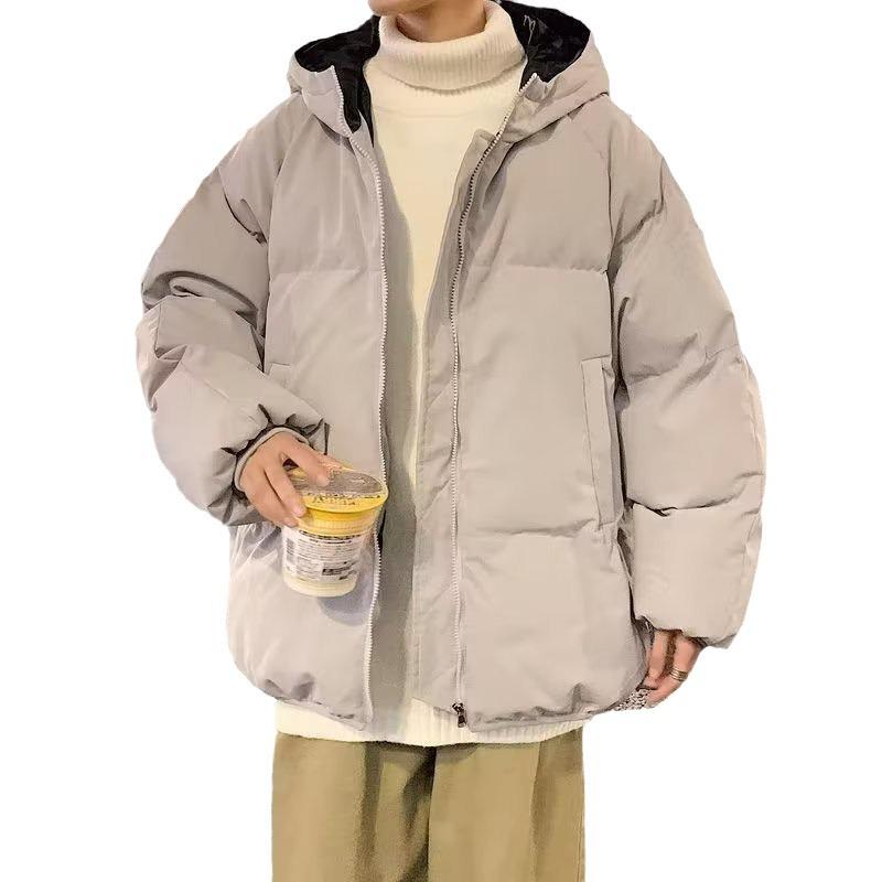Men's Plus Size Thickened Cotton Winter Jacket - Hong Kong Style Outerwear for Teenagers