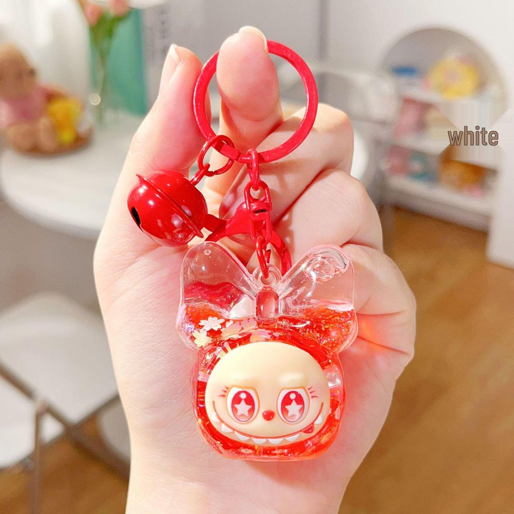 Acrylic Oil-Filled Cartoon Bow Knot Keyring Bag Charm Gift