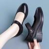 Fashion Shoes 2025 Spring and Summer New Soft Leather Comfortable Middle-aged Mother Shoes Round Head Versatile Wedge Heel Non-slip Single Shoes Women