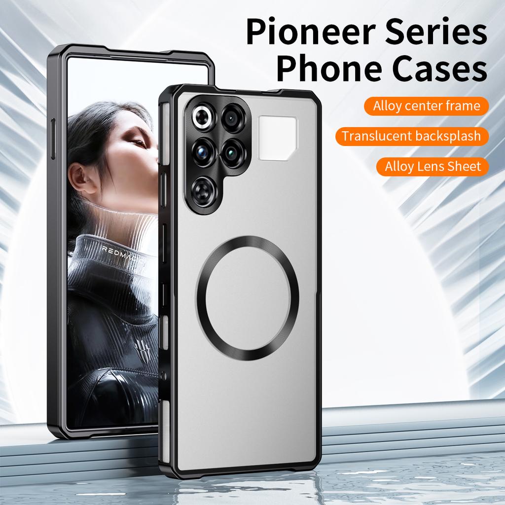 For ZTE Nubia RedMagic 11 Pro 5G/11 Pro+ 5G Magnetic Case Hard PC Metal Frame Frosted Phone Back Cover