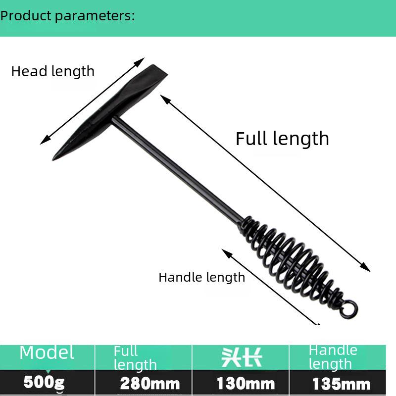 Schweißhammer mit Federgriff 500g - Werkzeug zum Entfernen von Rost und Schlacke