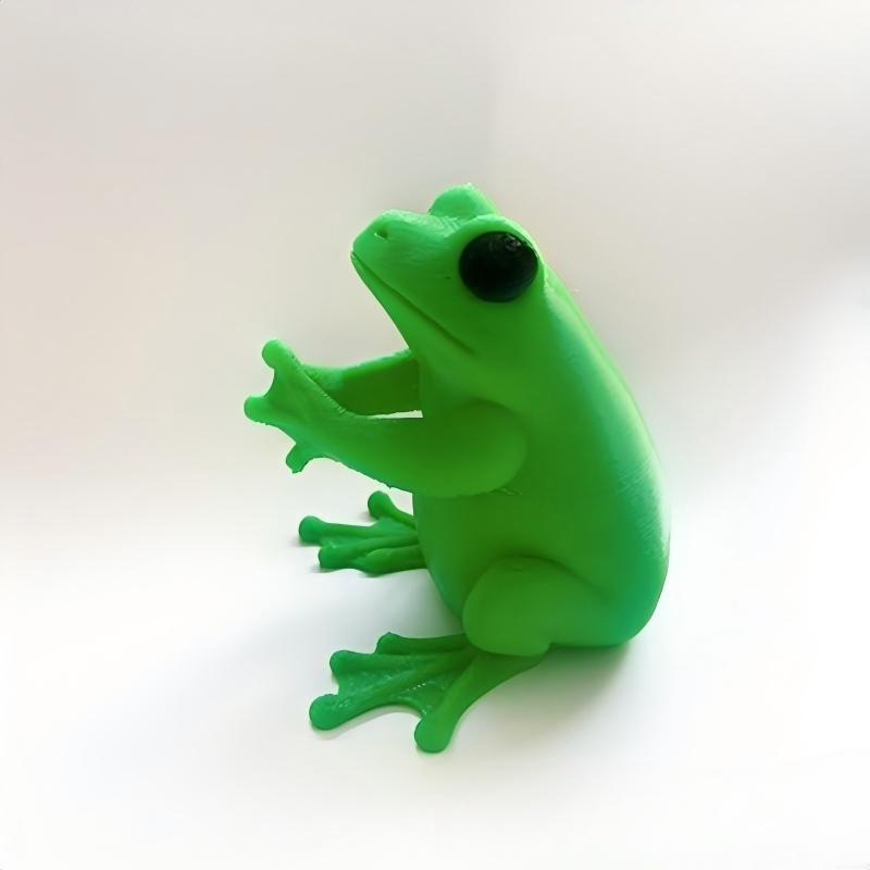 Cute Green Frog Shaped Desktop Organizer 3D Print Pen Holder Novelty Home Office Stationery Storage Box