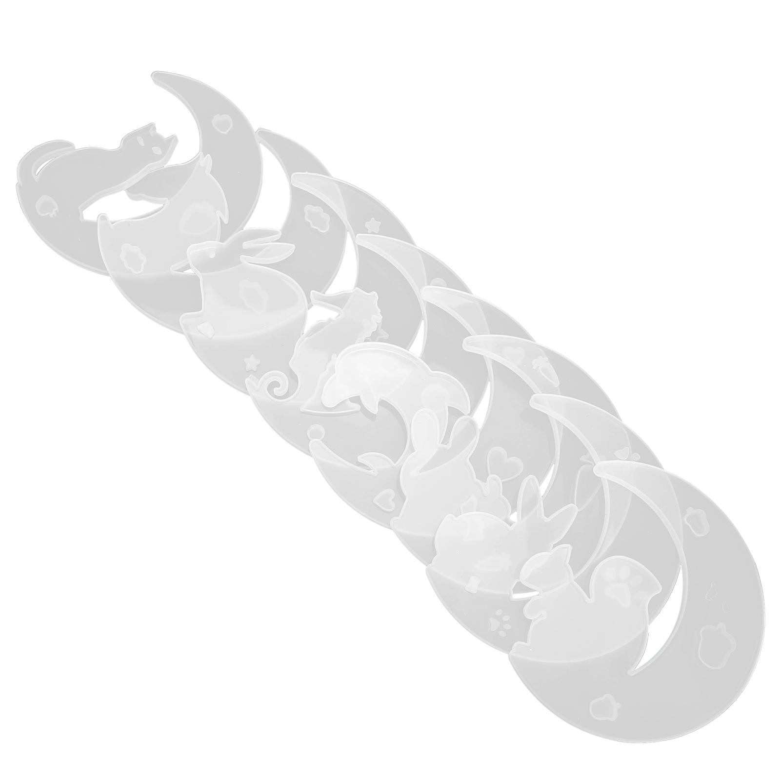 8pcs Silicone Moon Mold DIY Craft Making Moon Rabbit Cat Pendant Silicone Mold