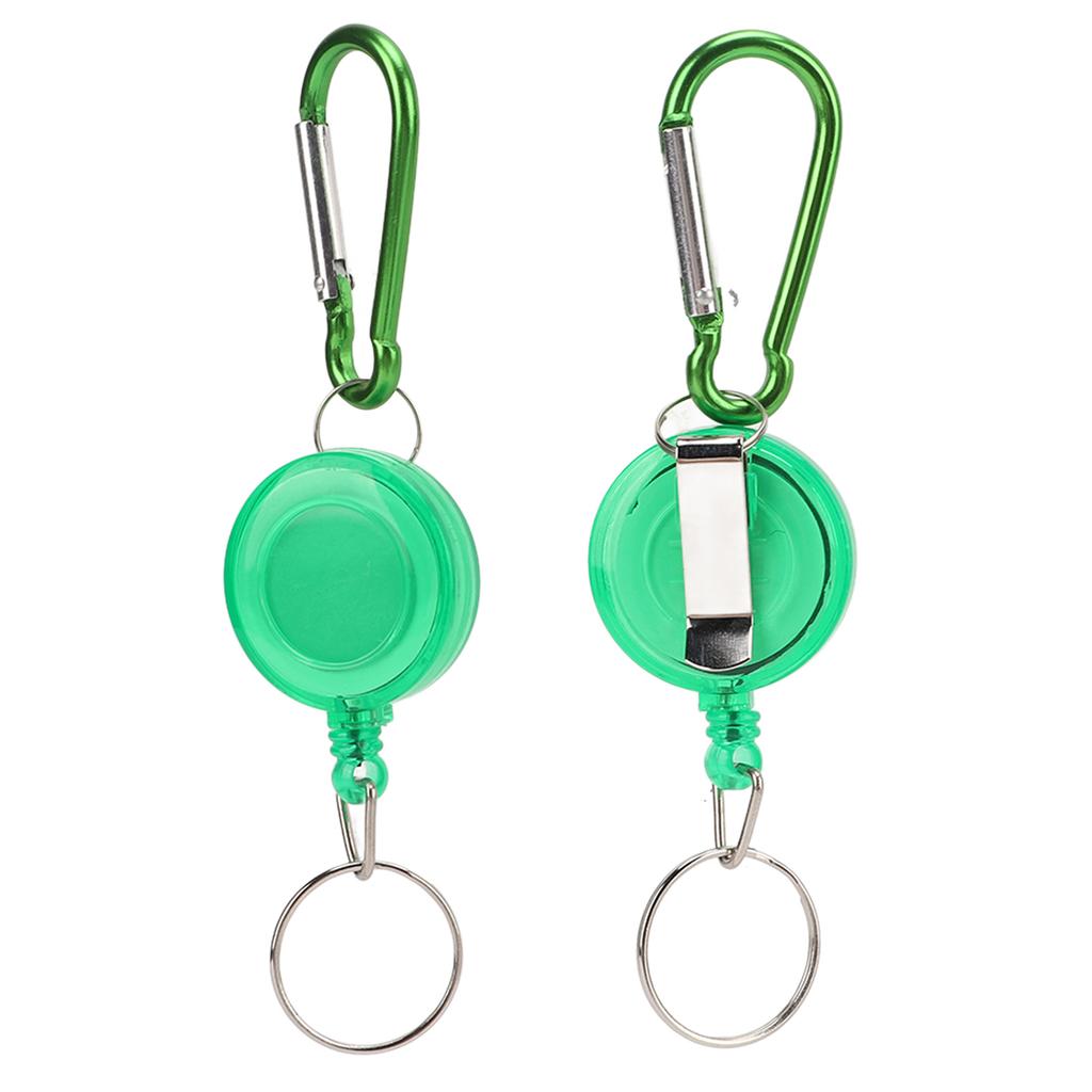 3 Stück Nylonseil Teleskopisches Einbrecherwerkzeug Mini Anti-Verlust Einziehbarer Zugschlüsselanhänger SchnalleGrün