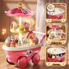 Children's Ice Cream Cart and Popsicle Playset, Pretend Kitchen Toy for Ages 3-6, Perfect Birthday Gift for Girls