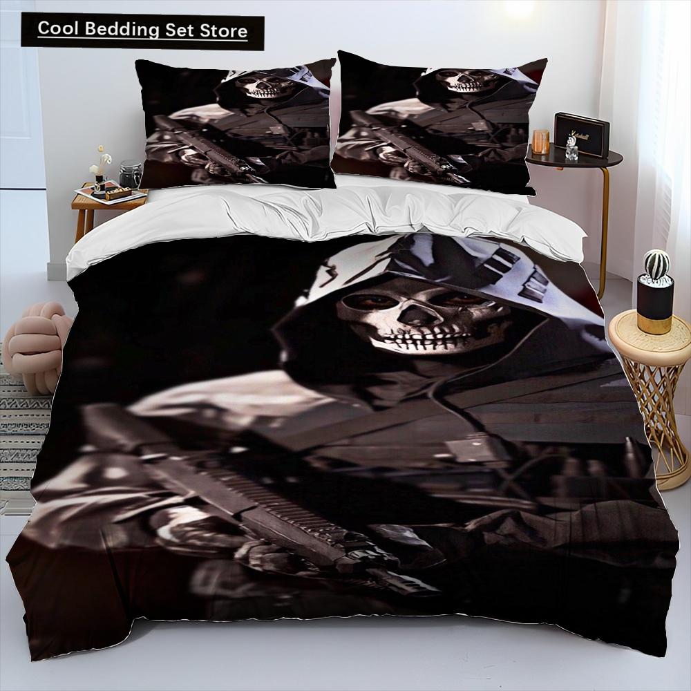 3D-Druck Spiel Call of Duty Bettdecke Bettwäscheset, Bettbezug Bettset Steppdecke Kissenbezug, King Queen Size Bettwäscheset Kinder