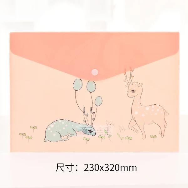 1PC Waterproof Multi Pocket Plastic Kawaii A4 File Folder Bag Document Paper Organizer Case Office School Stationery Supplies