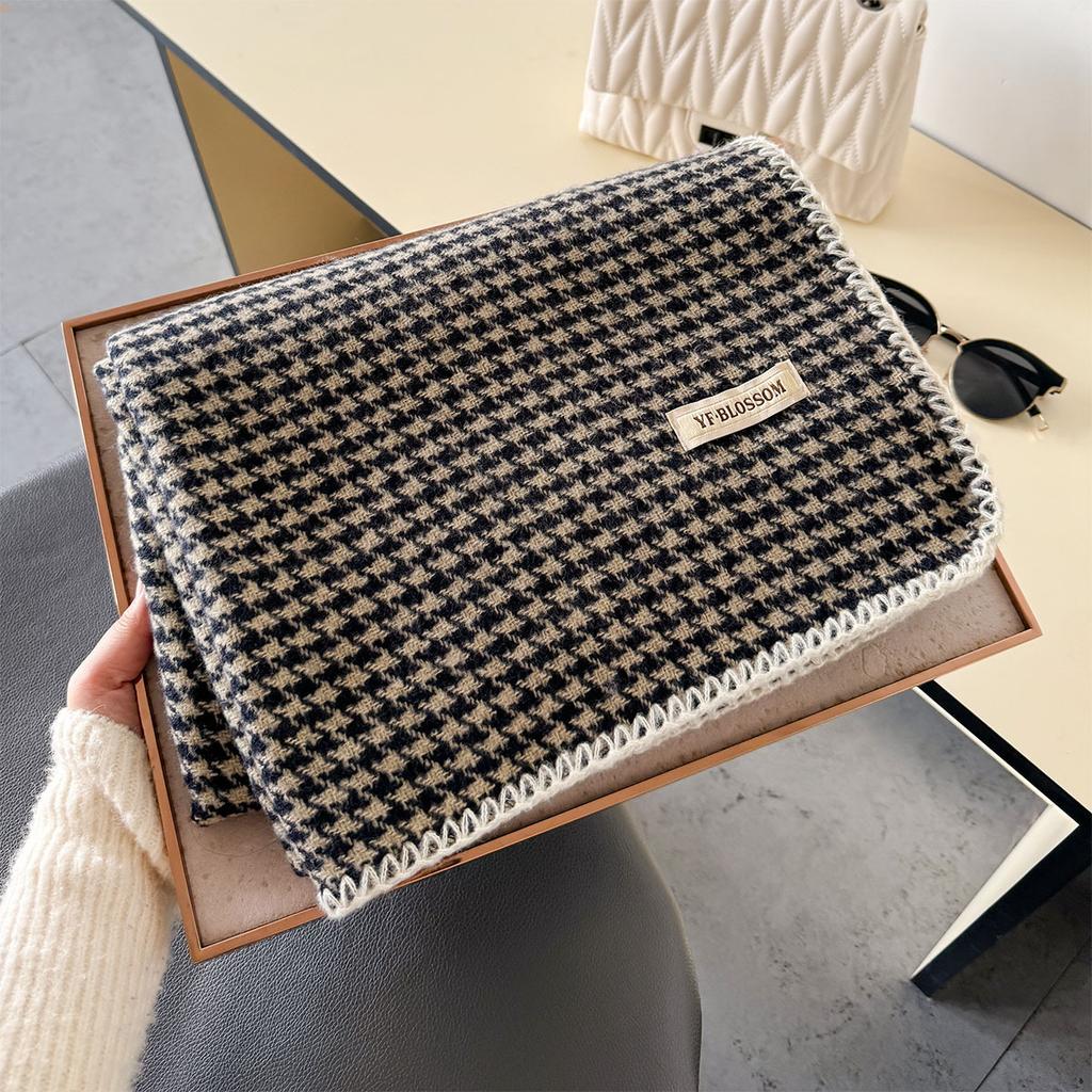 Autumn Winter Scarf FOR Women Men New Fashion Soft Thick Warm Double-sided Design Shawl Imitation Cashmere Houndstooth Wrap