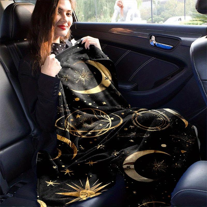 1pc Moon Printing Lightweight Flannel Blanket, Comfortable and Warm Blanket, for Camping Sofa Bed and Couch Office, Suitable for Gift Blanket