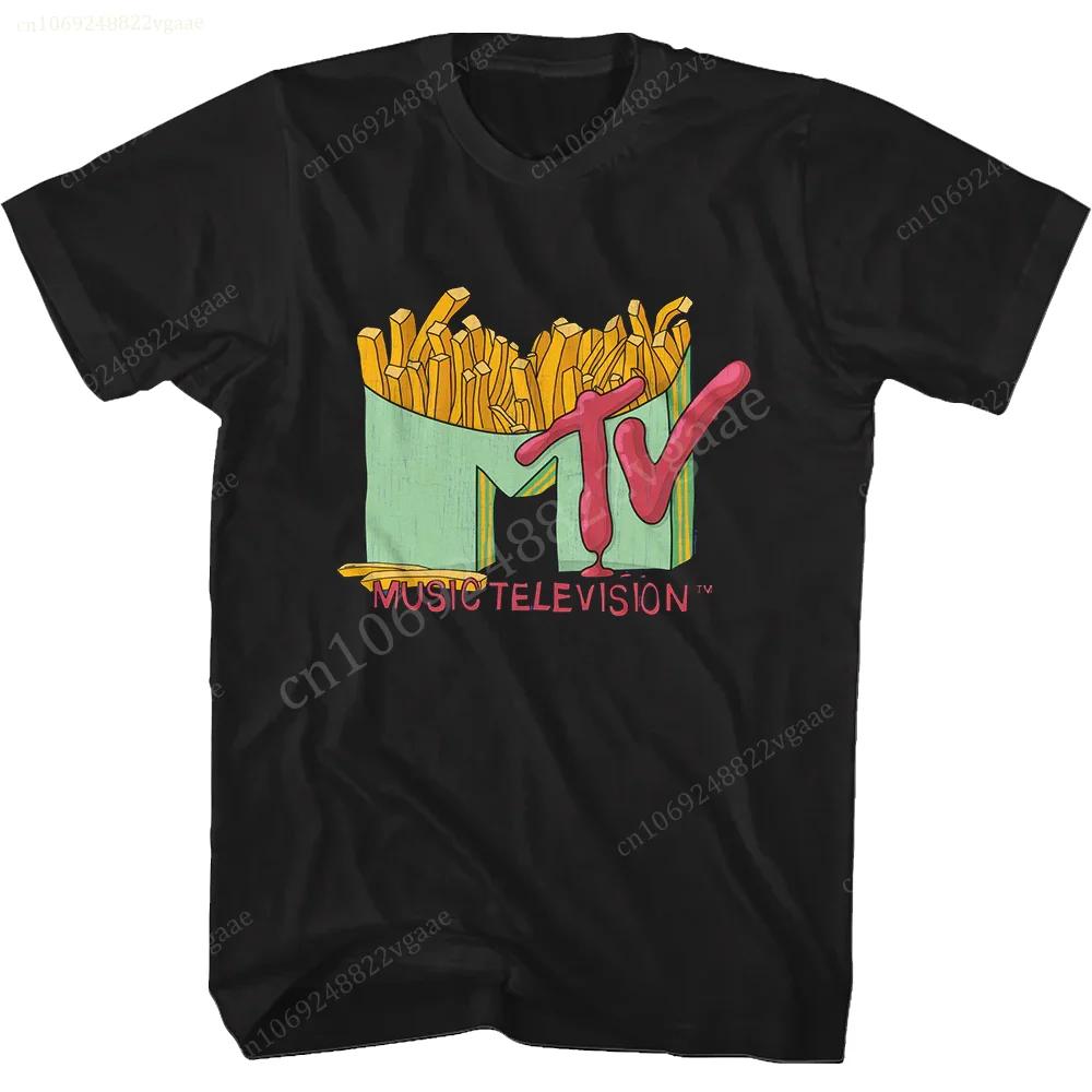 MTV T Shirt Women Music Television Print Tee Summer Cotton Short Sleeve Tshirt Men Oversized Vacation Clothes Hip Hop Hawaiian