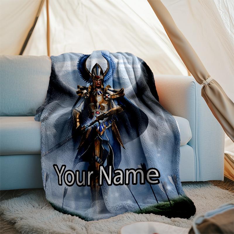 Custom Name Total War Warhammer Theme Printed Blanket - Perfect for Couch, Bed, Travel & Outdoor Use | Machine Washable, Cozy & Durable.