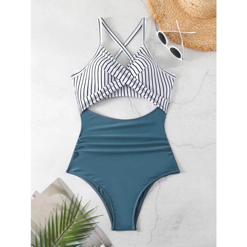 Kadın Tek Parça Mayolar Karın Kontrol Kesim Yüksek Belli Mayo Wrap Geri Kravat 1 Parça Mayo