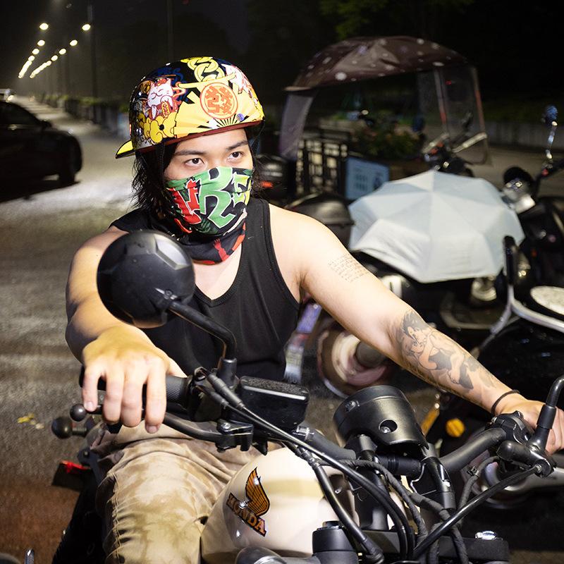 Vintage Helmet Men's and Women's Electric Car Half Helmet Baseball Cap Scooter Cap Gangster DS Personality Mountain Bike