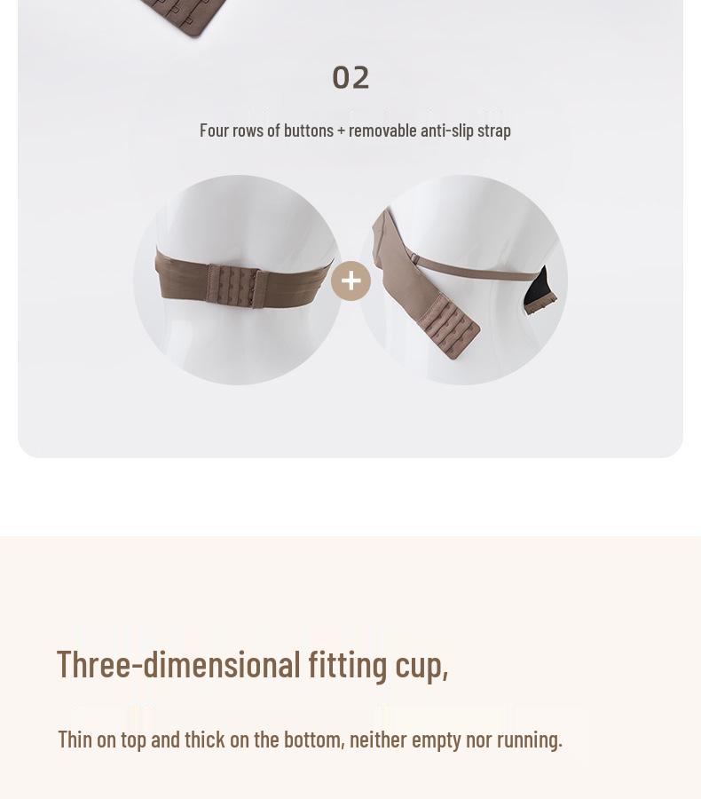 Strapless Front Buckle Bra: Thin, Non-Slip, Half-Cup Design for Small Busts – Seamless and Breathable Tube Top