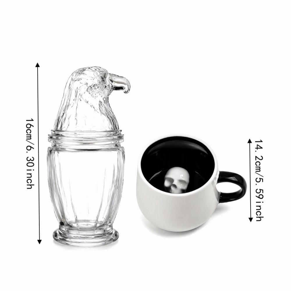 Whiskey Glass Eagle Shaped Glass Cup 3D Stereo Sculpted Drinkware Halloween Party