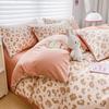 Washed Cotton and Linen Four-piece Set, Double-layer Yarn Quilt Cover, Bed Sheet, Dormitory Three-piece Set, Bedding