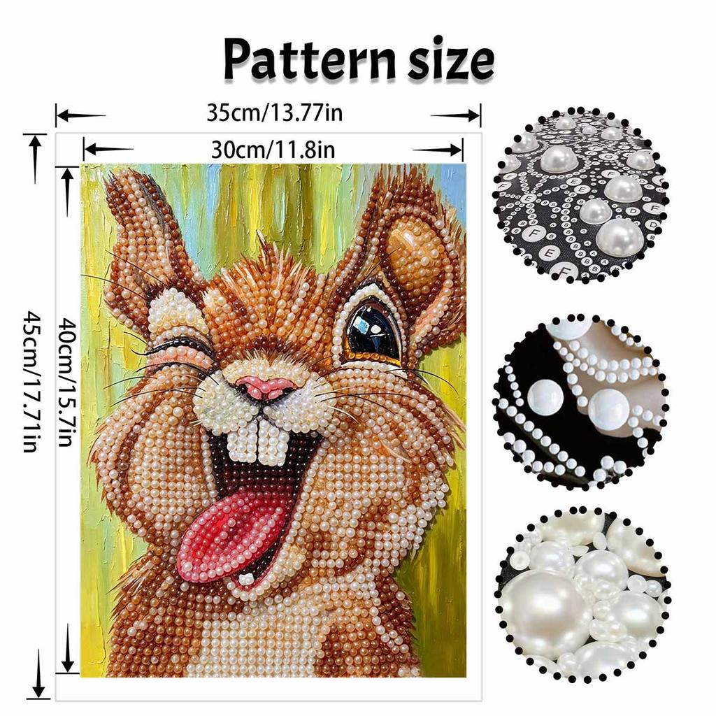 Pearl Painting Diy Sticky Diamond Creative Colorful Winking Rabbit Portrait Diamond Painting Kit Living Room Hanging Painting