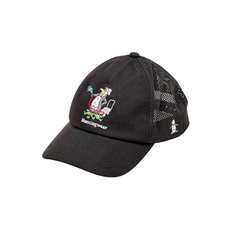 

[Munsingwear] cap penguin cooling bell oasis mesh one touch buckle golf MG5SCP21M men s BK00 (black)